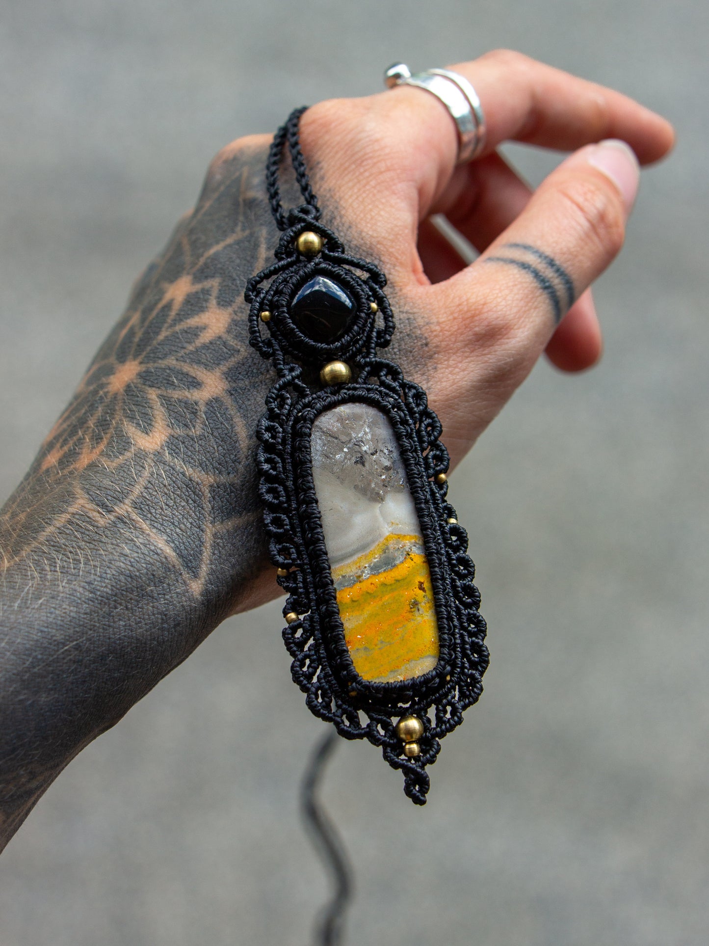 Bumblebee Jasper & Onyx necklace