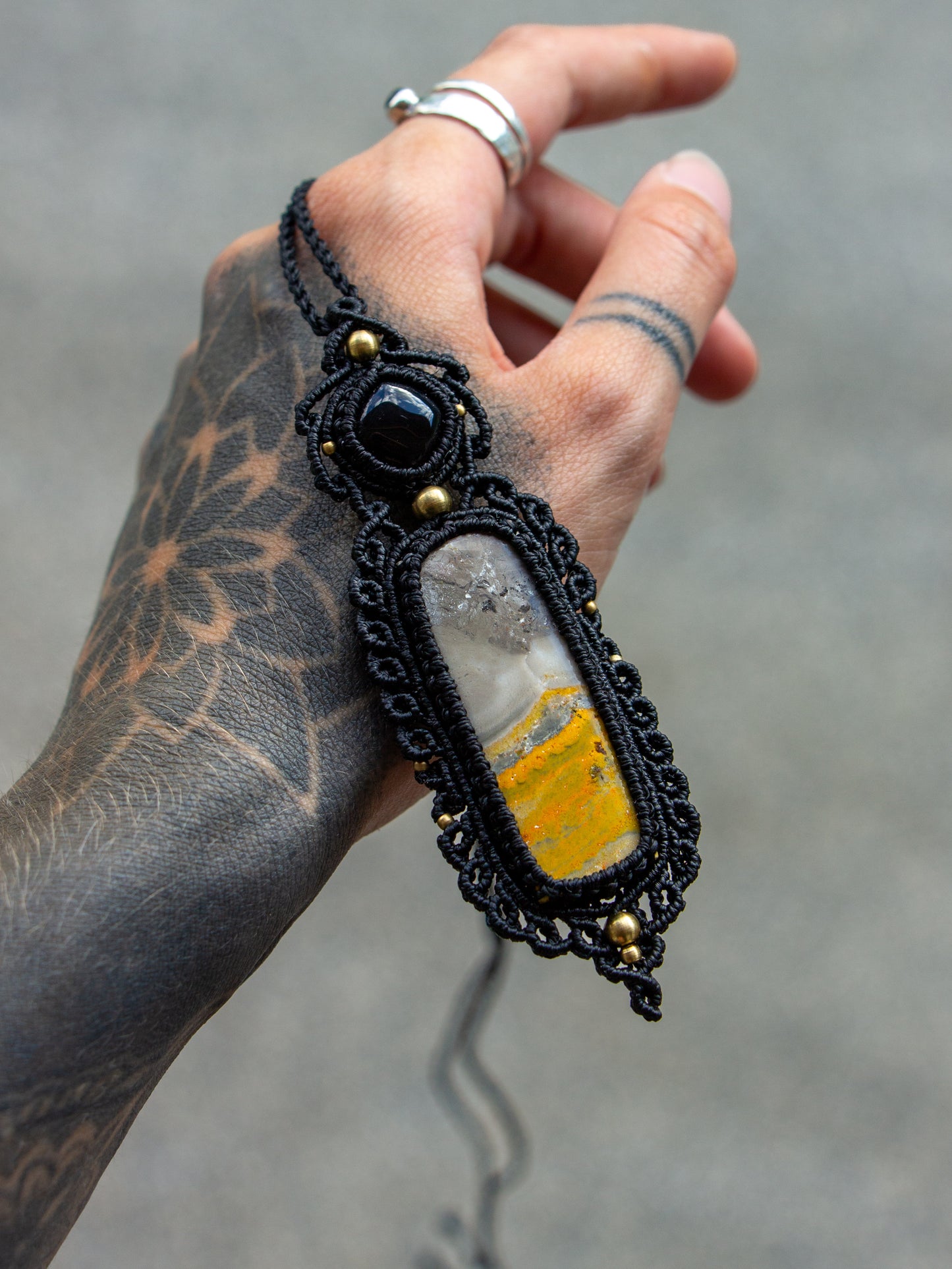 Bumblebee Jasper & Onyx necklace