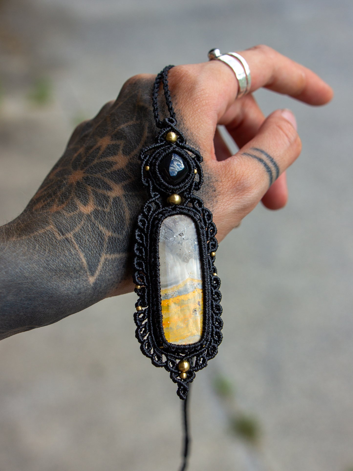 Bumblebee Jasper & Onyx necklace
