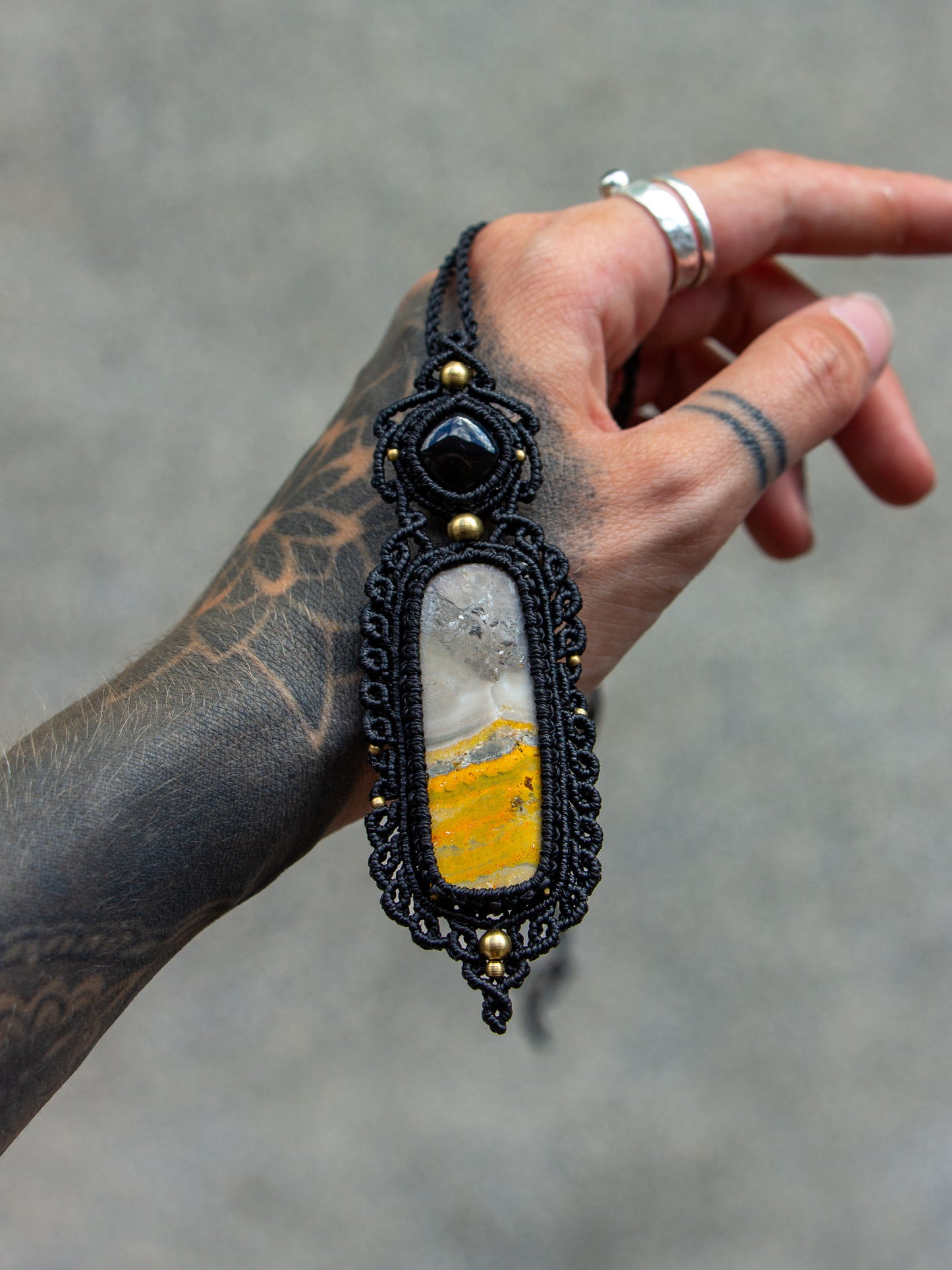 Bumblebee Jasper & Onyx necklace
