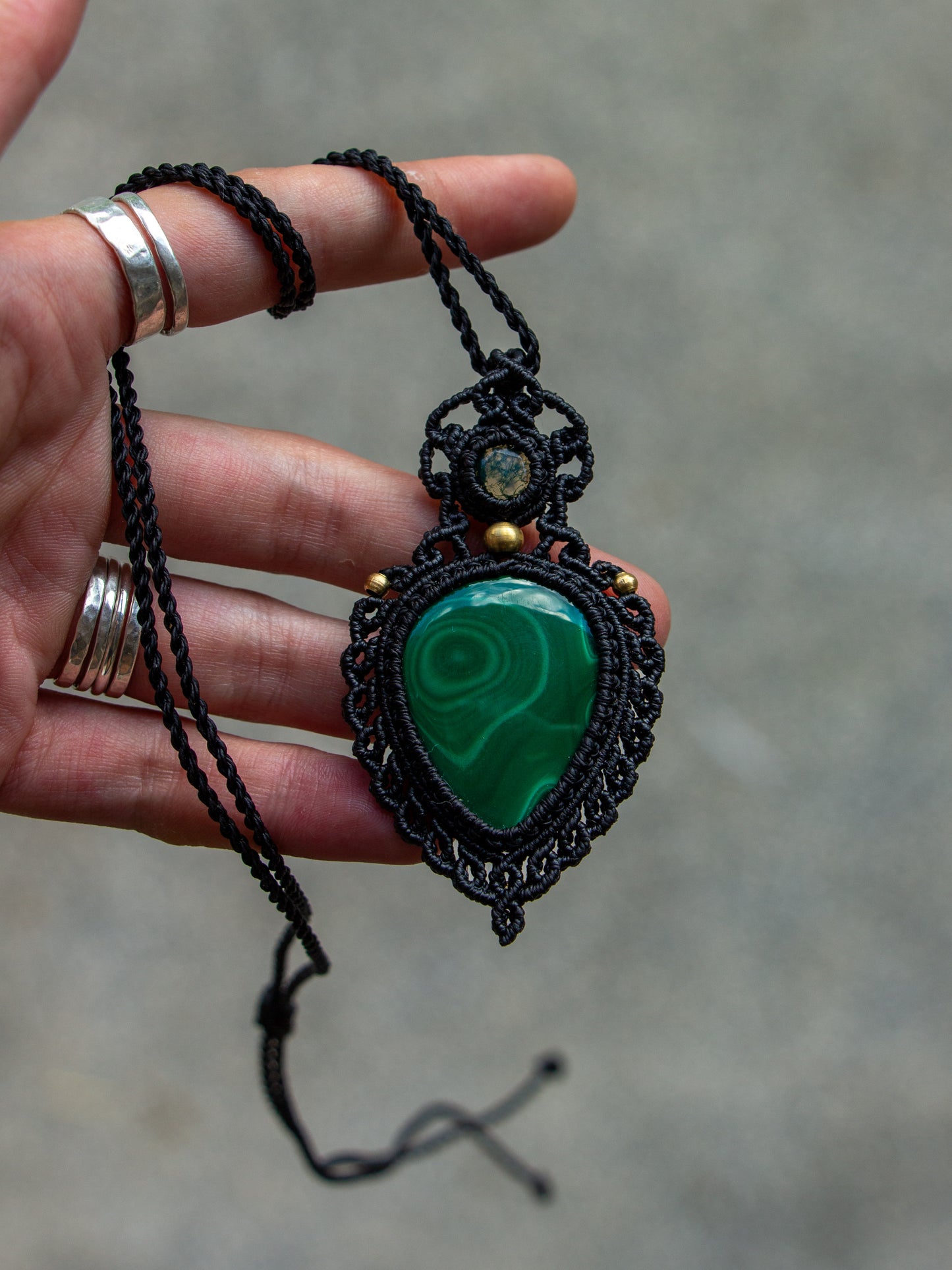 Malachite & Moss Agate necklace
