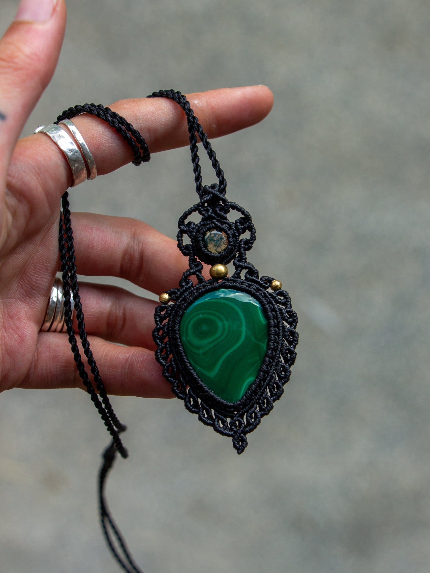 Malachite & Moss Agate necklace