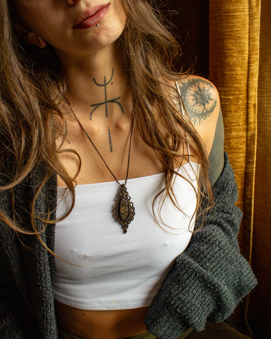 Stick Agate macrame necklace