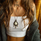 Scolecite macrame necklace