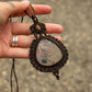Sunstone & Stick Agate macrame necklace