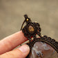 Sunstone & Stick Agate macrame necklace