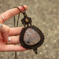 Sunstone & Stick Agate macrame necklace