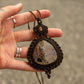 Sunstone & Stick Agate macrame necklace