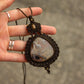Sunstone & Stick Agate macrame necklace
