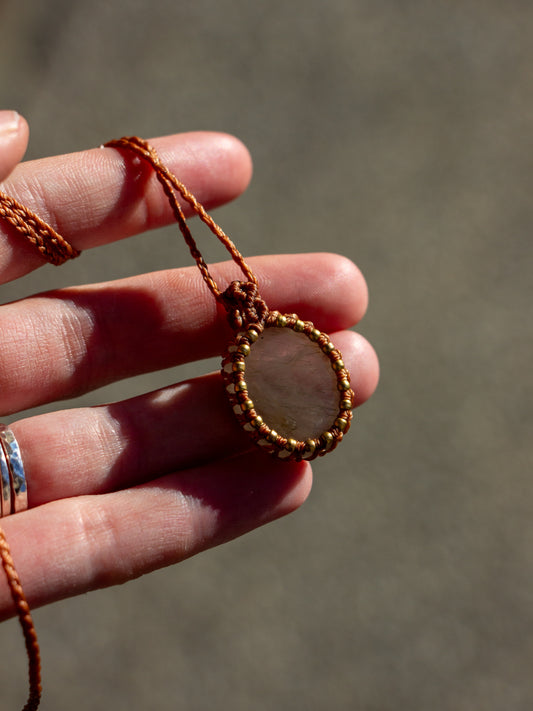 Rutilated Quartz macrame necklace