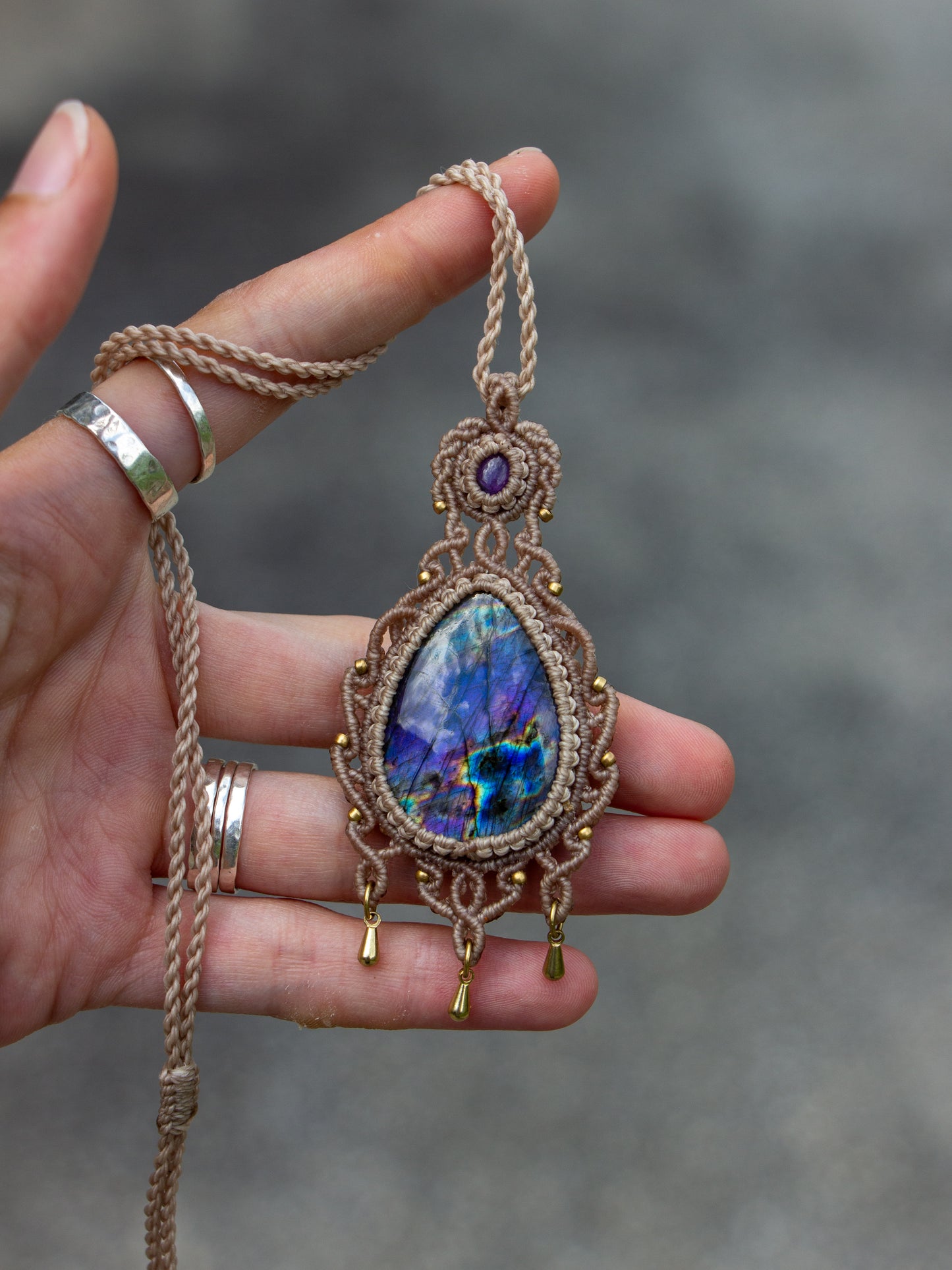 Labradorite & Amethyst necklace