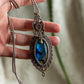 Grey Moonstone & Labradorite macrame necklace