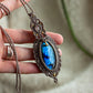 Grey Moonstone & Labradorite macrame necklace