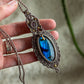 Grey Moonstone & Labradorite macrame necklace