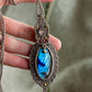 Grey Moonstone & Labradorite macrame necklace