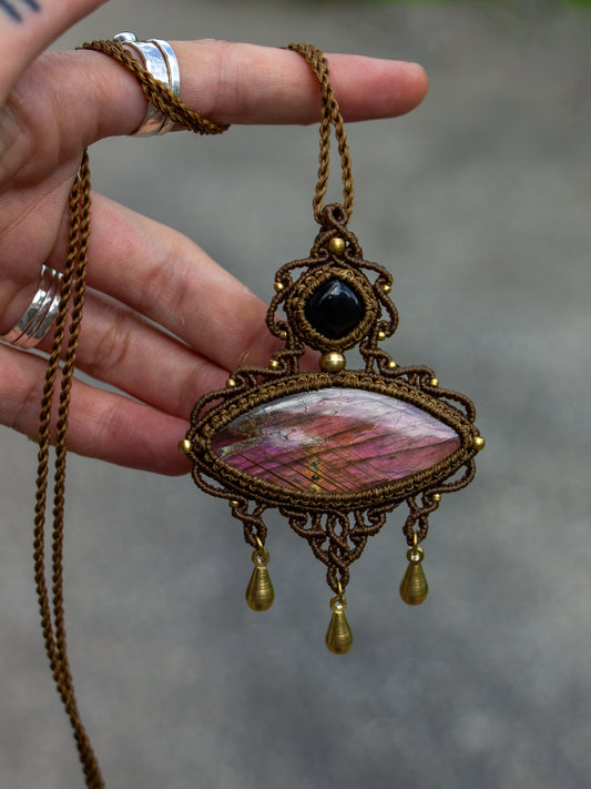 Labradorite & Onyx necklace