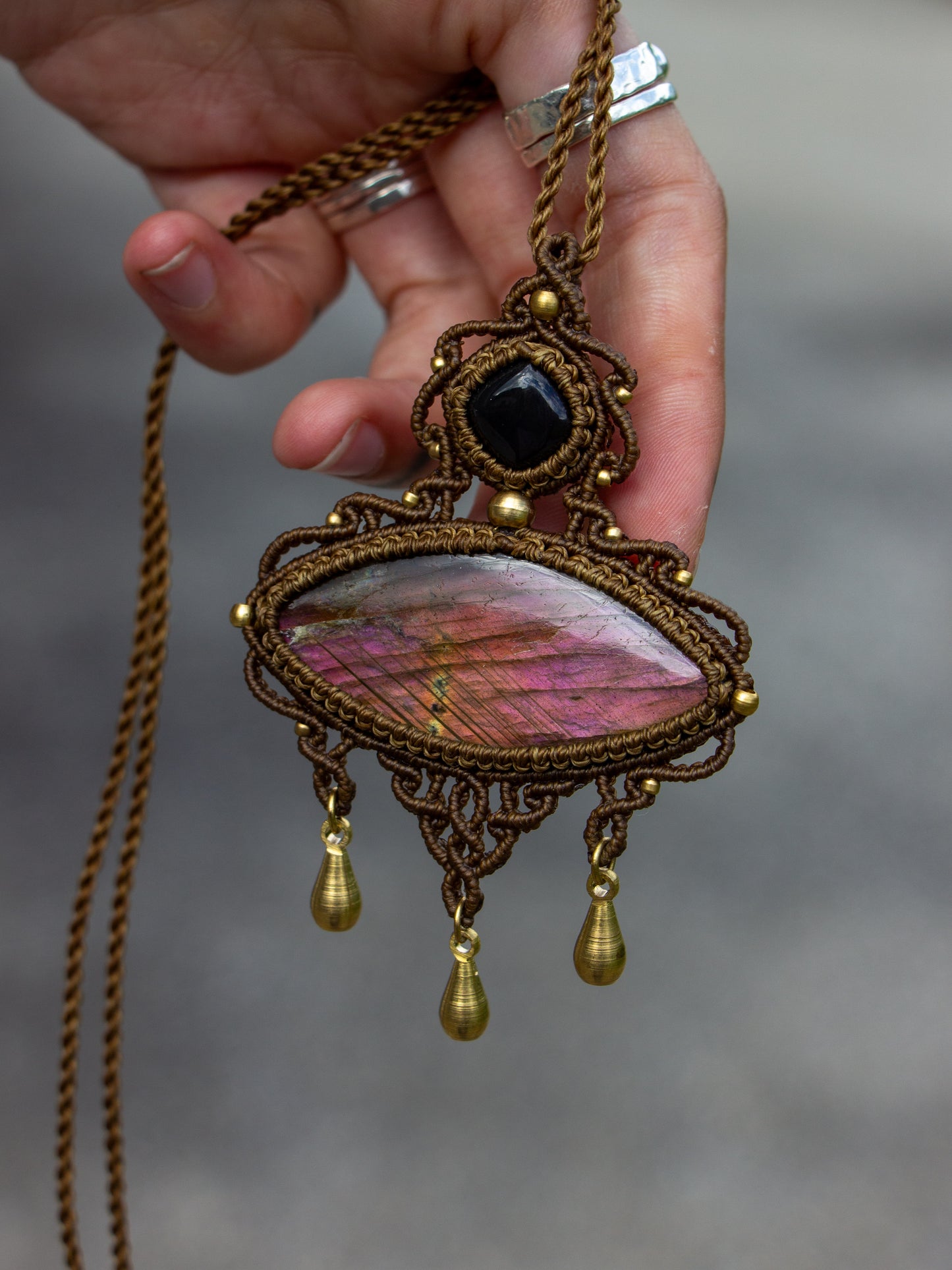 Labradorite & Onyx necklace