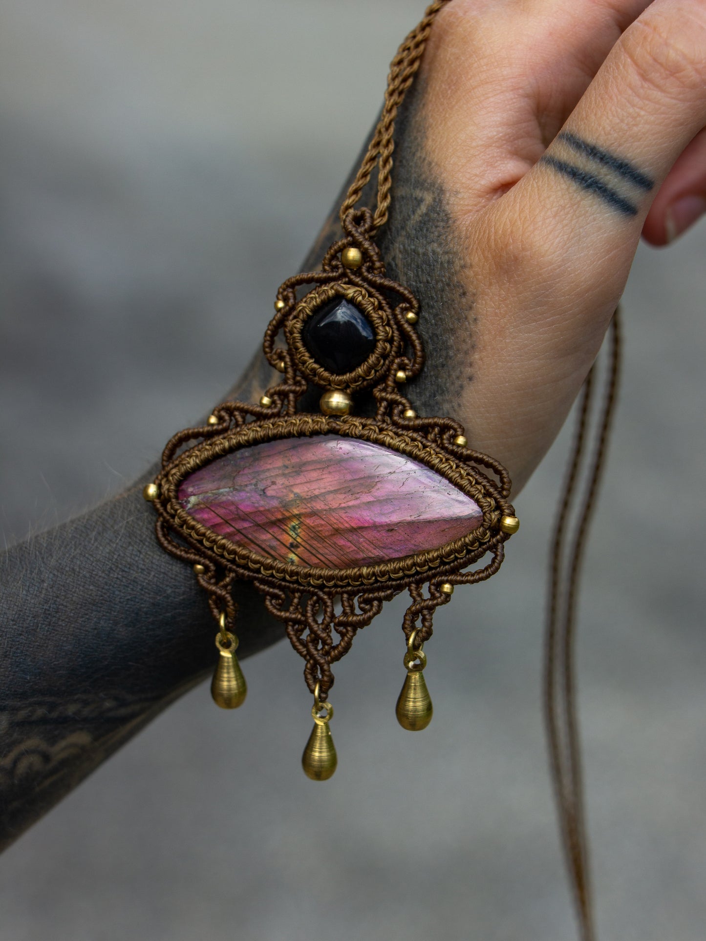 Labradorite & Onyx necklace