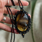Druzy Onyx macrame necklace