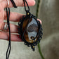 Druzy Onyx macrame necklace