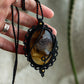 Druzy Onyx macrame necklace