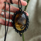 Druzy Onyx macrame necklace
