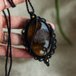 Druzy Onyx macrame necklace