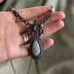 Labradorite & Grey Moonstone macrame necklace