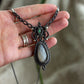 Labradorite & Grey Moonstone macrame necklace