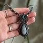 Labradorite & Grey Moonstone macrame necklace