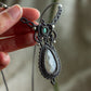 Labradorite & Grey Moonstone macrame necklace