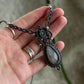 Labradorite & Grey Moonstone macrame necklace