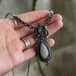 Labradorite & Grey Moonstone macrame necklace