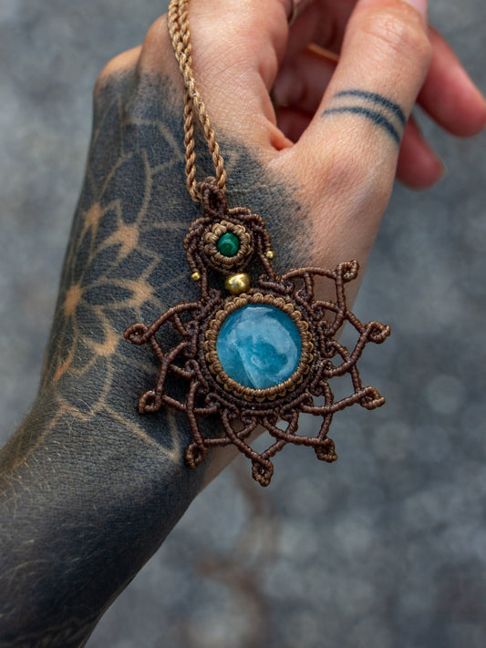 Aquamarine & Malachite necklace