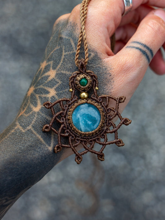 Aquamarine & Malachite necklace