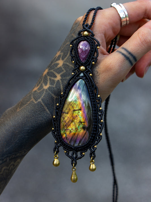 Labradorite & Star Ruby necklace