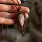 Peach Moonstone macrame necklace