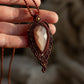 Peach Moonstone macrame necklace