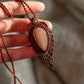 Peach Moonstone macrame necklace