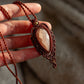 Peach Moonstone macrame necklace