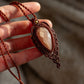 Peach Moonstone macrame necklace