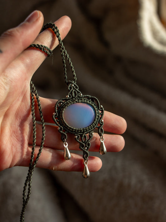 Opalite macrame necklace