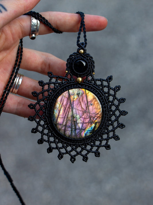 Labradorite & Onyx necklace