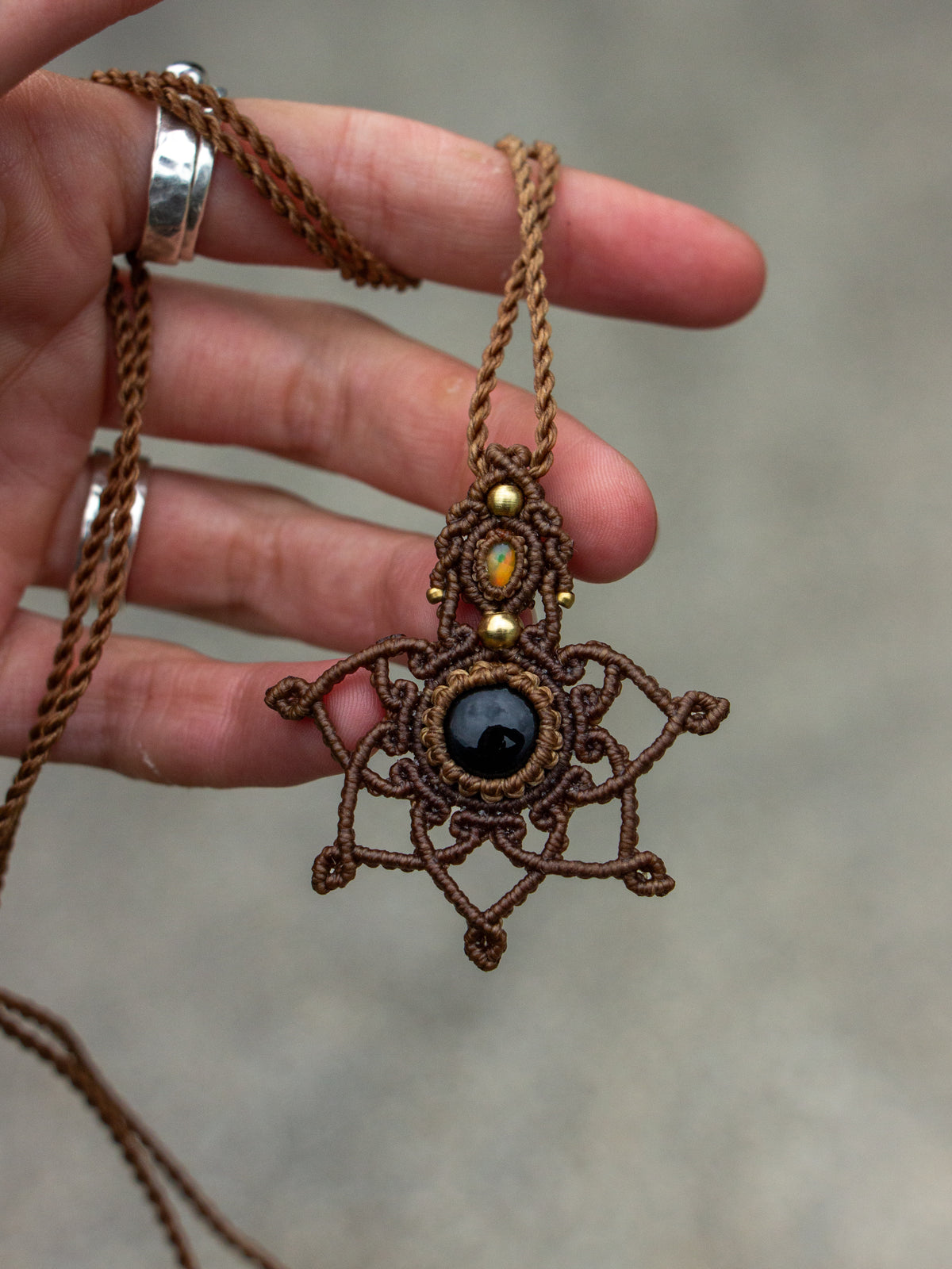 Onyx & Opal necklace