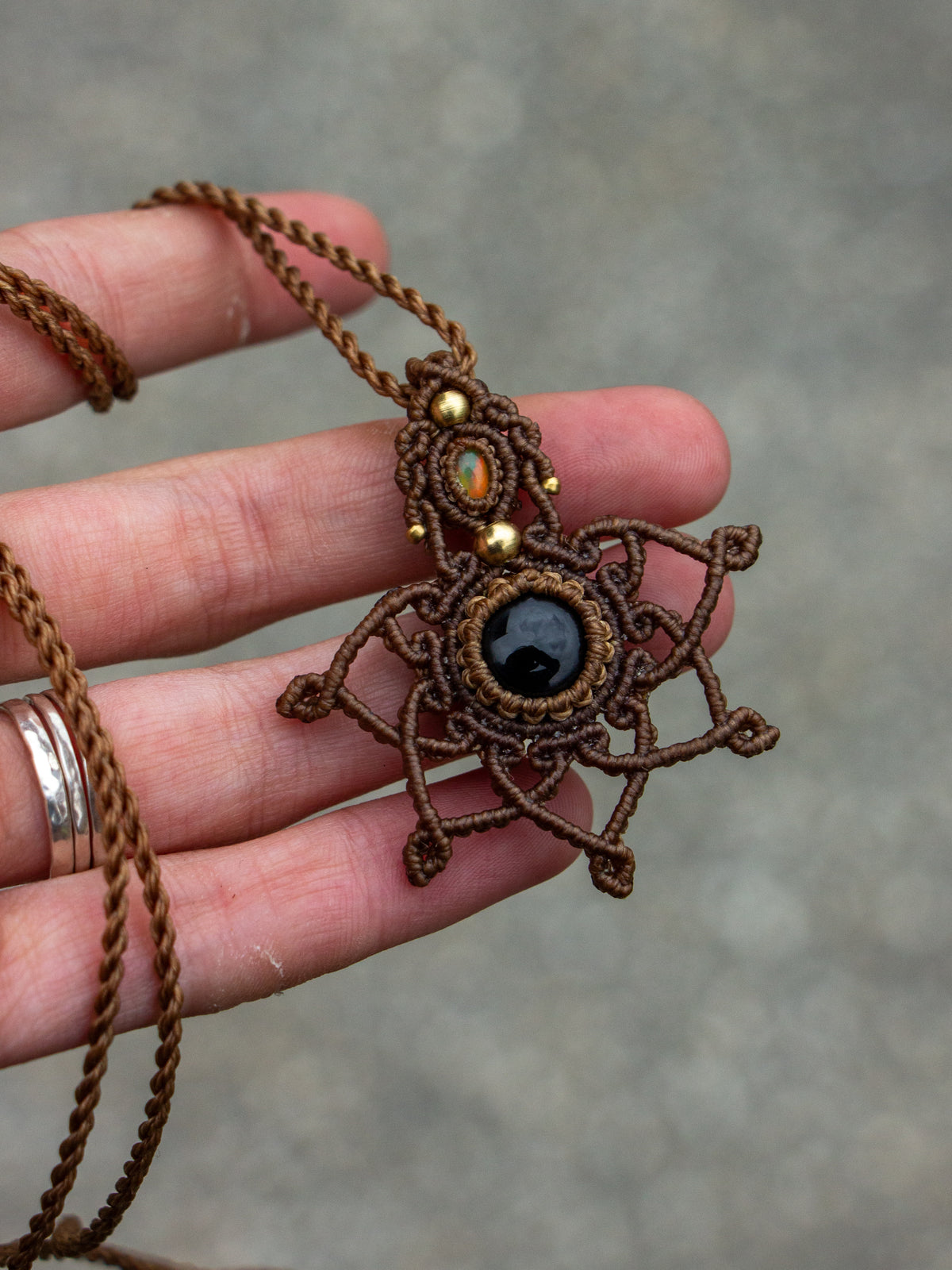 Onyx & Opal necklace