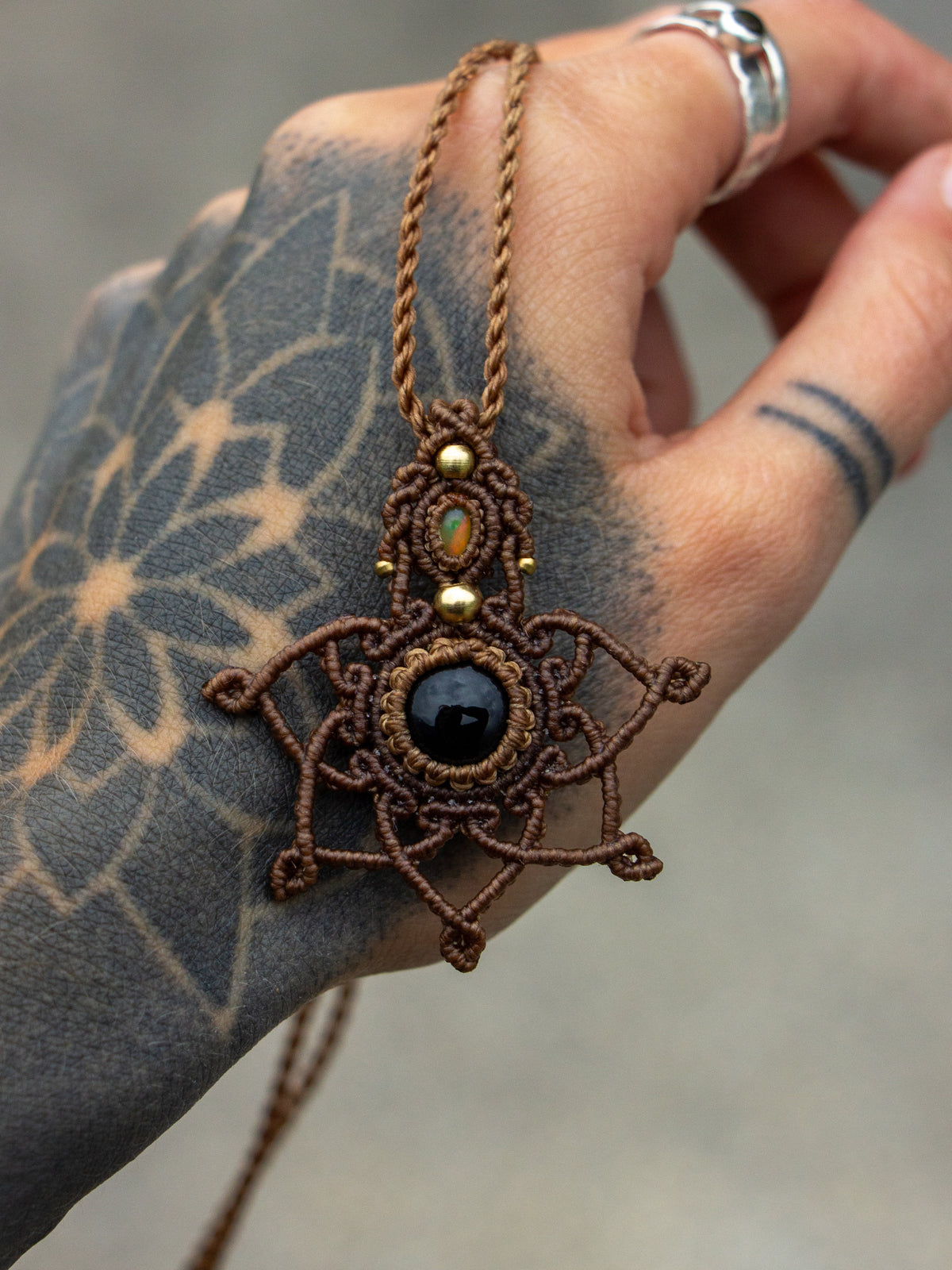 Onyx & Opal necklace