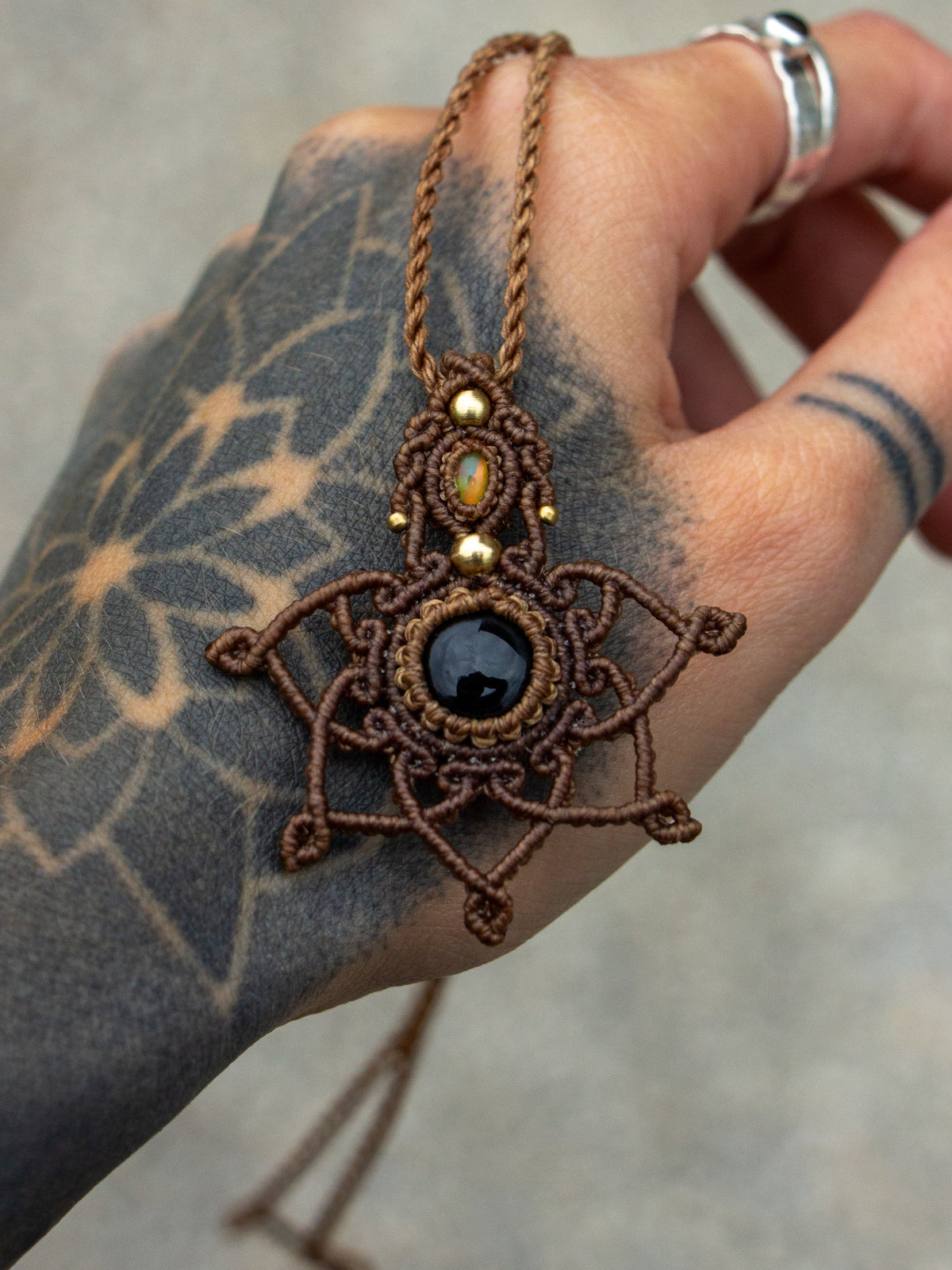 Onyx & Opal necklace