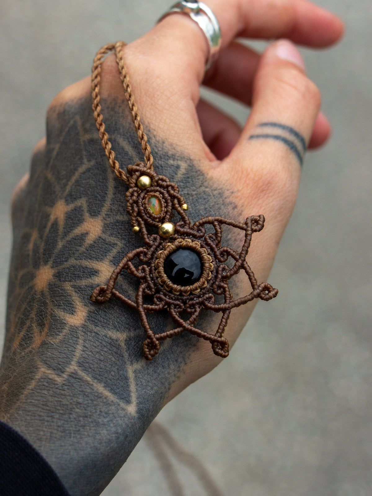 Onyx & Opal necklace