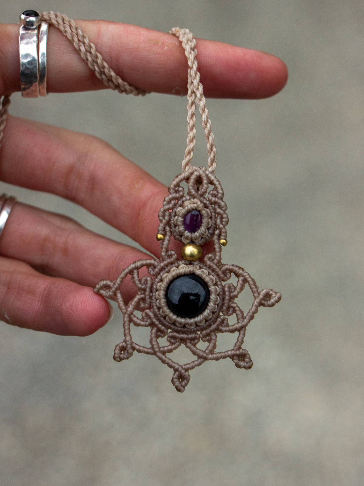 Onyx & Amethyst necklace