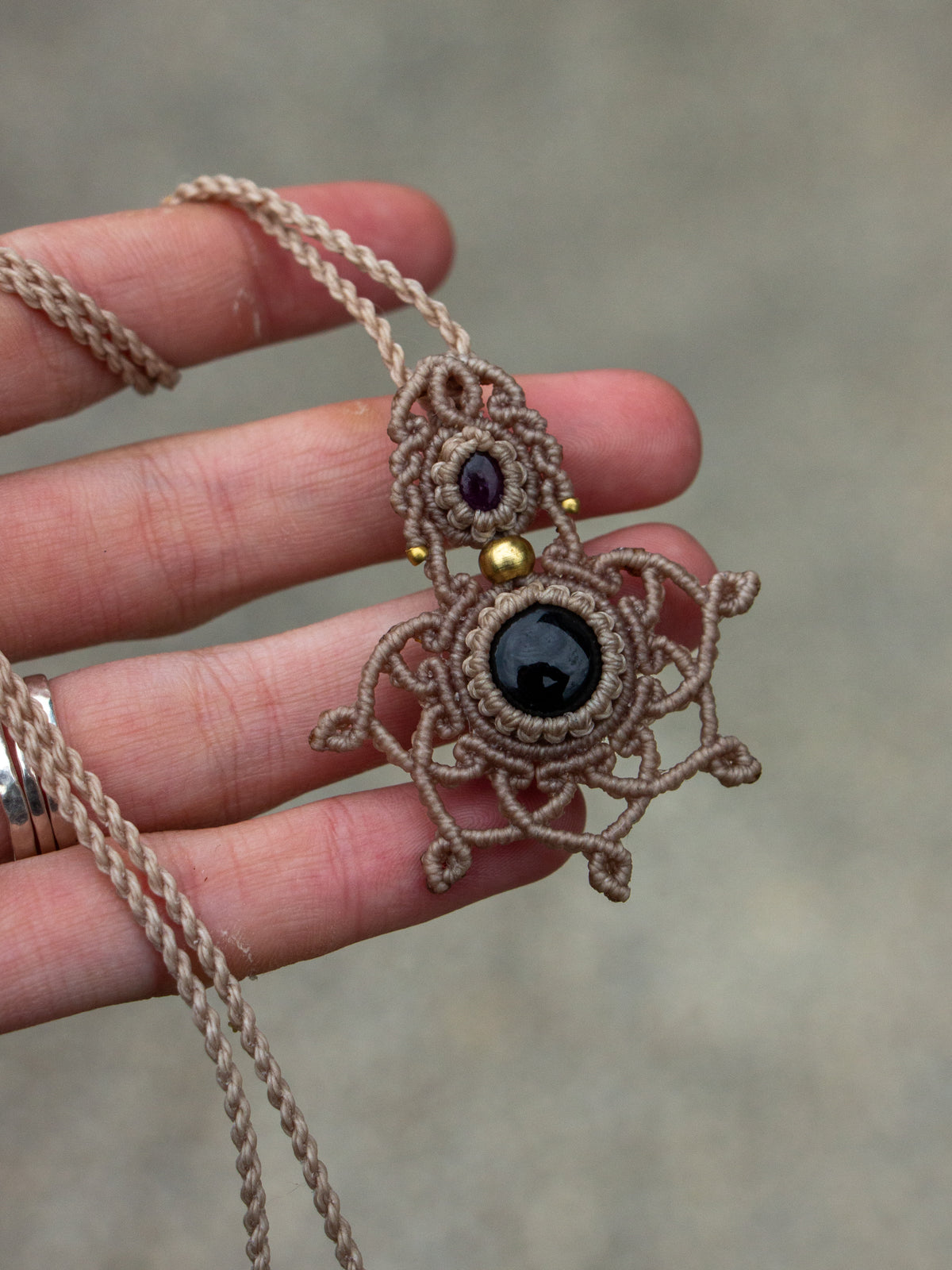 Onyx & Amethyst necklace